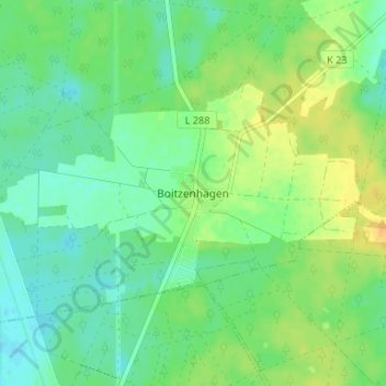 Topografische kaart Boitzenhagen, hoogte, reliëf
