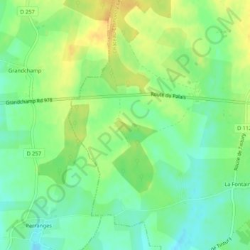 Topografische kaart Les Marolles, hoogte, reliëf
