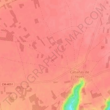 Topografische kaart Mansilla, hoogte, reliëf