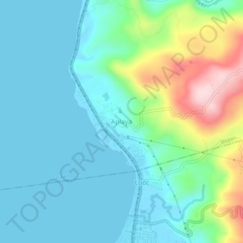 Topografische kaart Aplaya, hoogte, reliëf