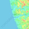 Topografische kaart Mangaluru, hoogte, reliëf