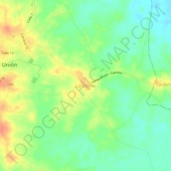 Topografische kaart La Gloria, hoogte, reliëf