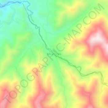 Topografische kaart Miraflores, hoogte, reliëf
