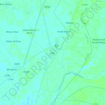 Topografische kaart Chak, hoogte, reliëf