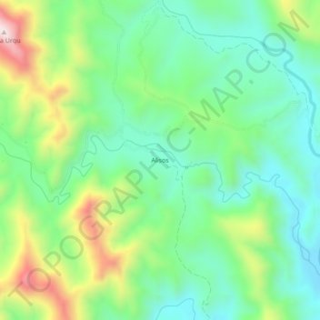 Topografische kaart Alisos, hoogte, reliëf