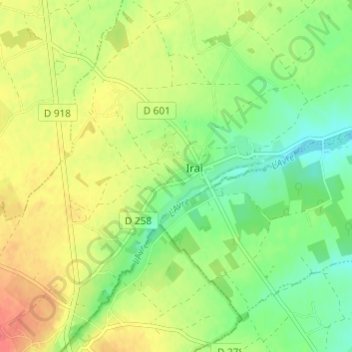 Topografische kaart La Guivière, hoogte, reliëf