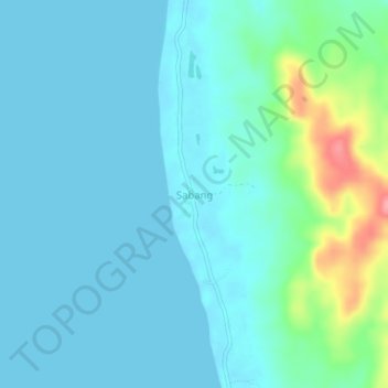Topografische kaart Sabang, hoogte, reliëf