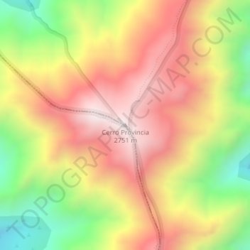 Topografische kaart Cerro Provincia, hoogte, reliëf