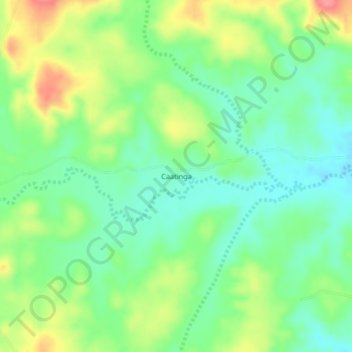 Topografische kaart Caatinga, hoogte, reliëf