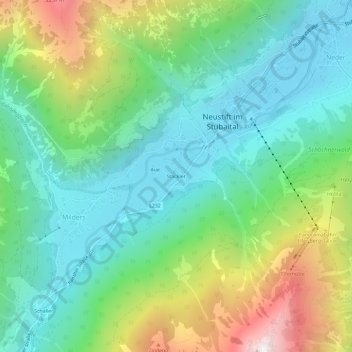 Topografische kaart Stackler, hoogte, reliëf
