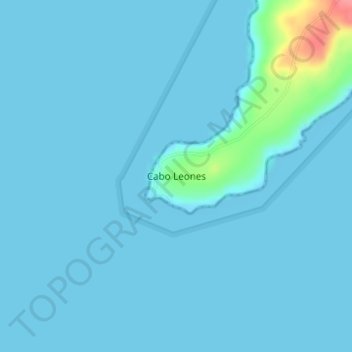 Topografische kaart Cabo Leones, hoogte, reliëf