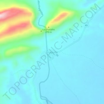 Topografische kaart Fraguita, hoogte, reliëf