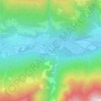 Topografische kaart Schmelzhütten, hoogte, reliëf