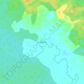 Topografische kaart Quebradita, hoogte, reliëf