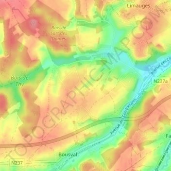 Topografische kaart Sclage, hoogte, reliëf