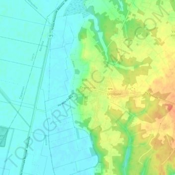 Topografische kaart Orentano, hoogte, reliëf