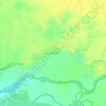 Topografische kaart Kabulihan, hoogte, reliëf