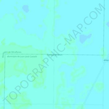 Topografische kaart Pampa Almiron, hoogte, reliëf