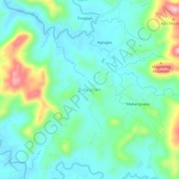 Topografische kaart Dalicanan, hoogte, reliëf
