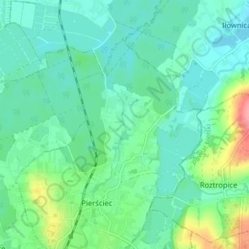 Topografische kaart Uchylany, hoogte, reliëf