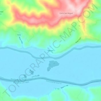 Topografische kaart Yaquito, hoogte, reliëf