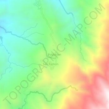 Topografische kaart Poblacion, hoogte, reliëf
