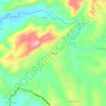 Topografische kaart Cagay, hoogte, reliëf