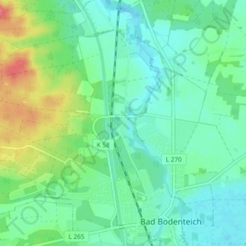 Topografische kaart Häcklingen, hoogte, reliëf