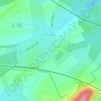 Topografische kaart Chemin de Pierres, hoogte, reliëf