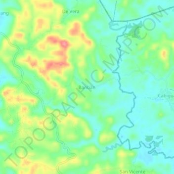 Topografische kaart Banban, hoogte, reliëf