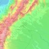 Topografische kaart Putumayo, hoogte, reliëf