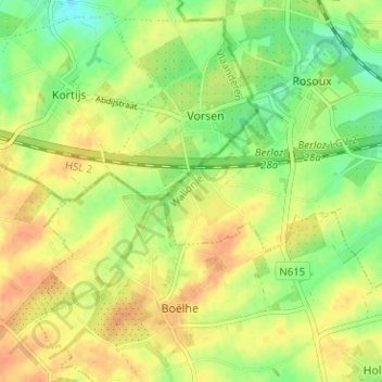Topografische kaart Krenwik, hoogte, reliëf