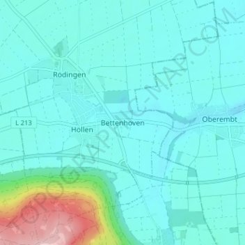 Topografische kaart Bettenhoven, hoogte, reliëf