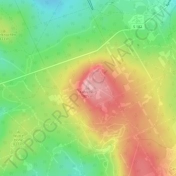 Topografische kaart Kahleberg, hoogte, reliëf