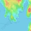 Topografische kaart A Milleira, hoogte, reliëf
