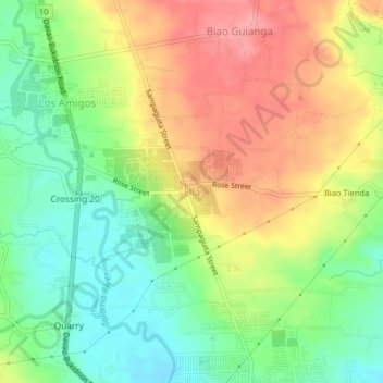 Topografische kaart Ula, hoogte, reliëf