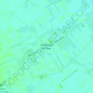 Topografische kaart Saltfleetby St Peter, hoogte, reliëf