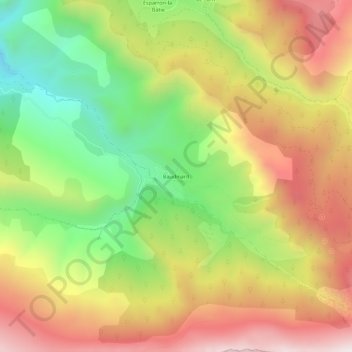 Topografische kaart Baudinard, hoogte, reliëf
