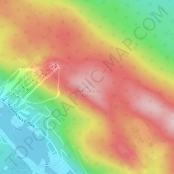 Topografische kaart Mont Garceau, hoogte, reliëf