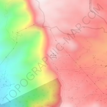 Topografische kaart Puncak Lawang, hoogte, reliëf