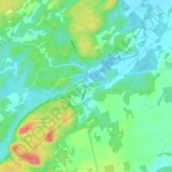 Topografische kaart Morton, hoogte, reliëf