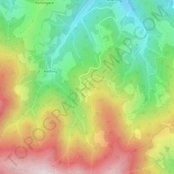 Topografische kaart Alm Rainer, hoogte, reliëf