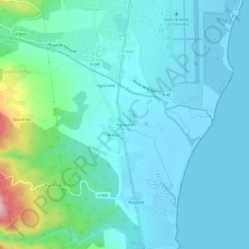 Topografische kaart Neruccio, hoogte, reliëf