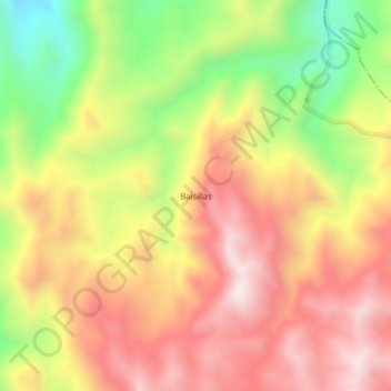Topografische kaart Balsillas, hoogte, reliëf