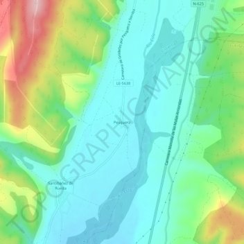 Topografische kaart Pesquera, hoogte, reliëf