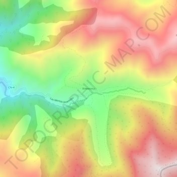 Topografische kaart Genestoso, hoogte, reliëf