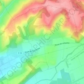 Topografische kaart Saint-Just, hoogte, reliëf