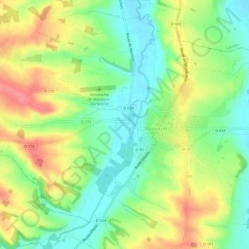 Topografische kaart La Chaussée, hoogte, reliëf