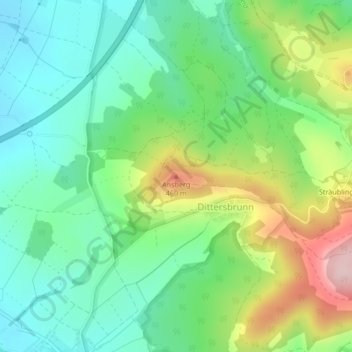 Topografische kaart Ansberg, hoogte, reliëf