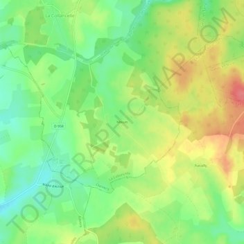 Topografische kaart Mouas, hoogte, reliëf